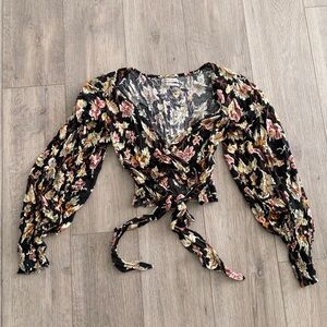 Urban Outfitters Floral Wrap crop top